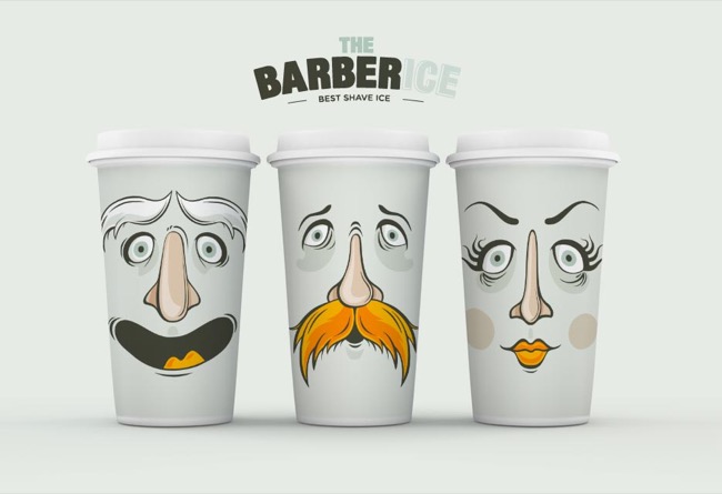 Ice cream brand design Barberice - branding illustration - 2014