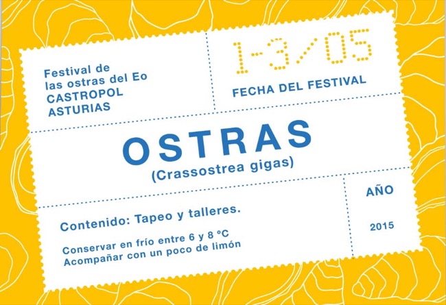 Cartel y folleto Festival Ostras del Eo - cartelería diseño editorial - 2015