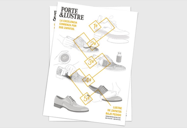 Shoeshiner brand design PORTE&LUSTRE - web design branding illustration - 2014
