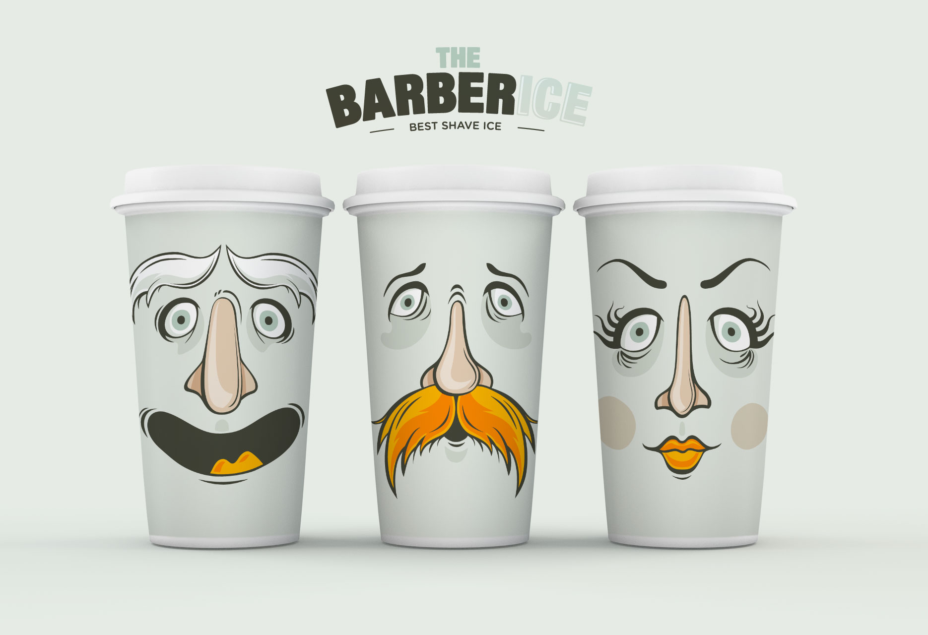 Ice cream brand design Barberice - branding / illustration - 2014