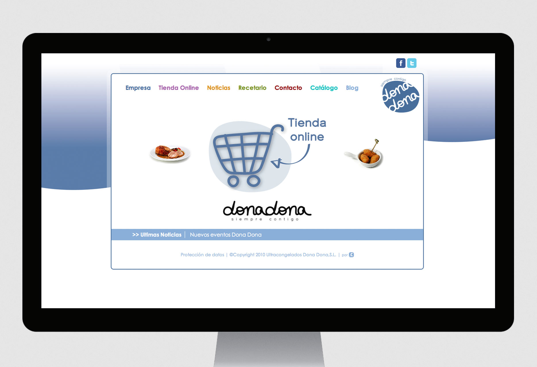Tienda on-line y sitio web corporativo Ultracongelados Dona Dona - comercio electrónico / desarrollo web / diseño web / gestor de contenidos - 2013