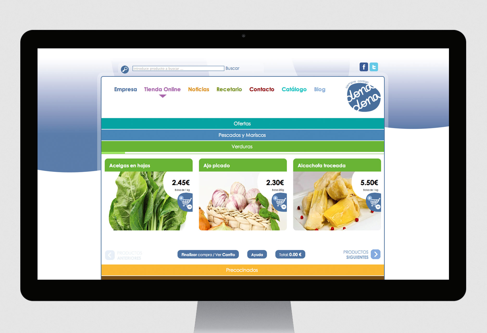 Tienda on-line y sitio web corporativo Ultracongelados Dona Dona - comercio electrónico / desarrollo web / diseño web / gestor de contenidos - 2013