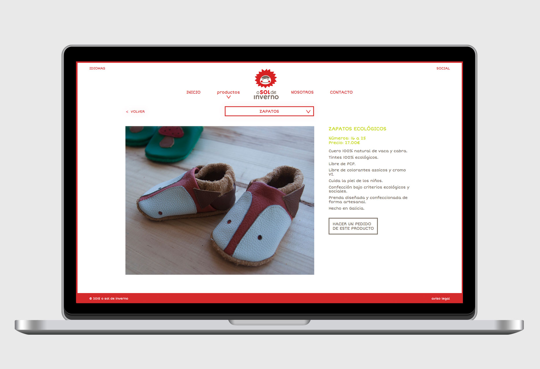 On-line store and website O sol de inverno - e-commerce / web development / responsive design / web design / CMS - 2014