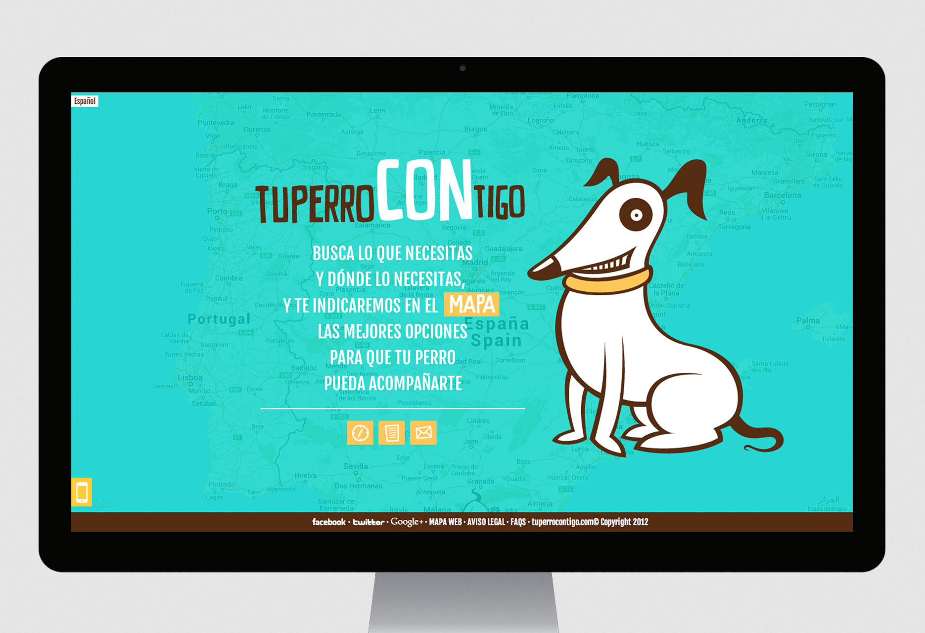 Web red social Tu perro contigo - app móvil / desarrollo web / diseño sensible / diseño web / gestor de contenidos - 2012