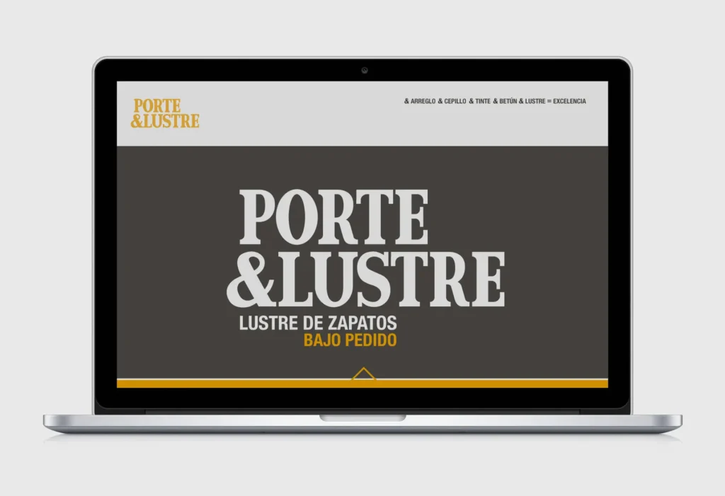 Pantalla de Inicio de la web PORTE&LUSTRE