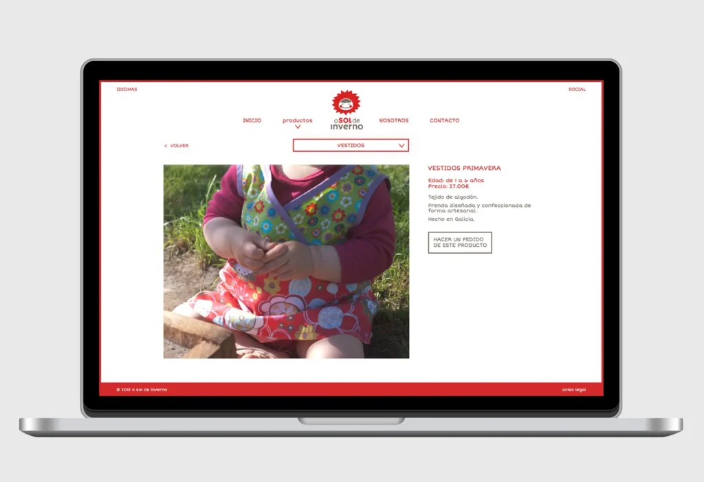 Detalle de Productos de la Tienda Online O Sol de Inverno en varios dispositivos