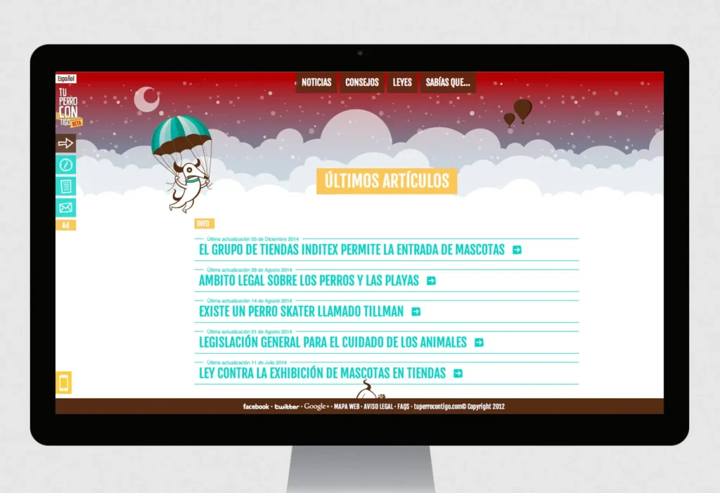 Pantalla del Blog de la Web Tu perro contigo