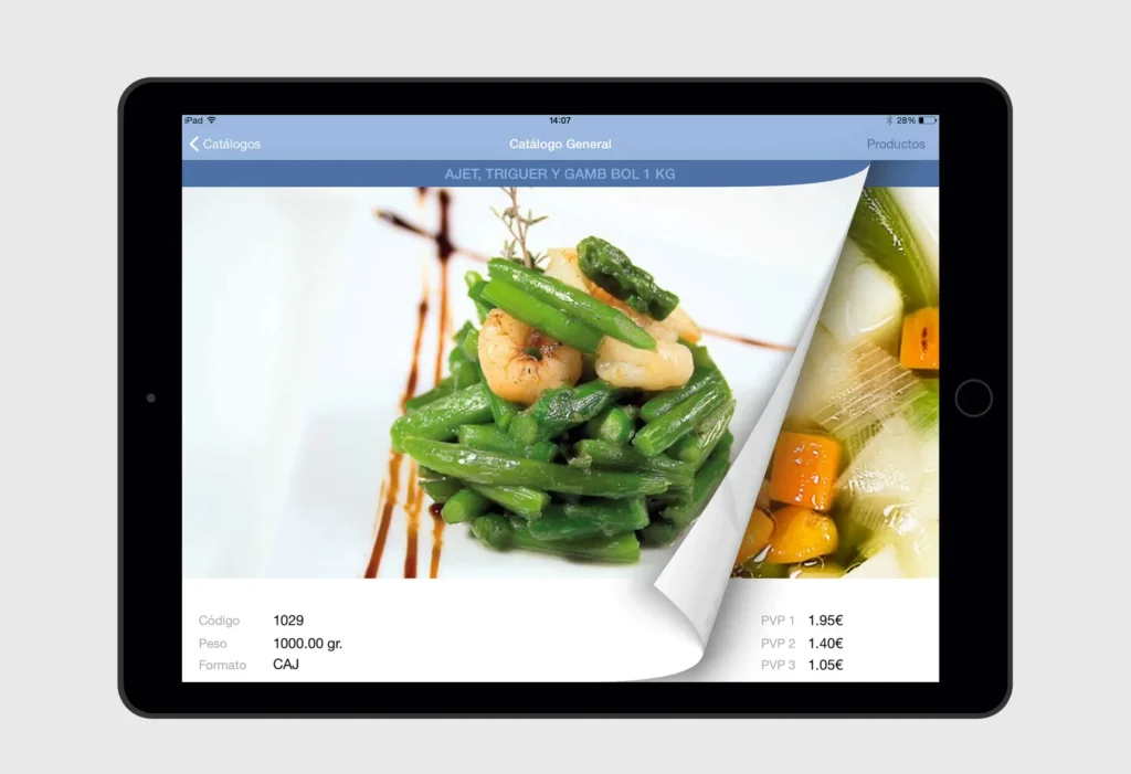 Pantalla del Catálogo de App reparto Dona Dona